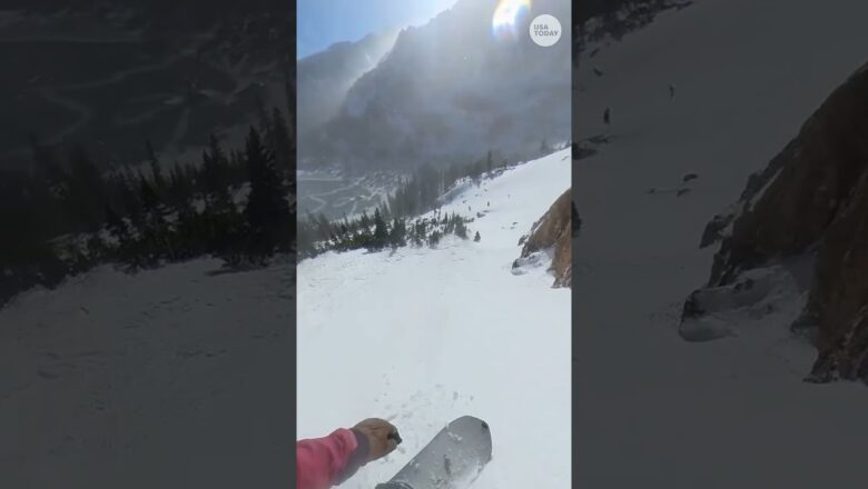 Dramatic video shows skiers trigger avalanche, briefly swept up