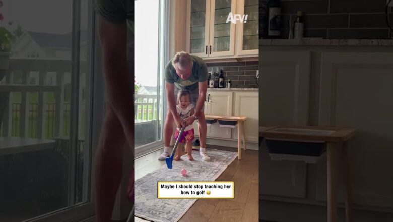 Maybe I should stop teaching her how to golf 😅