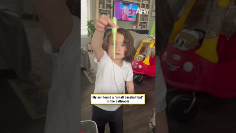 My son found a “small baseball bat” in the bathroom