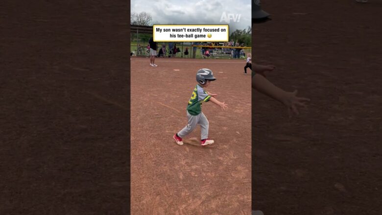 My son wasn’t exactly focused on his tee-ball game 😅