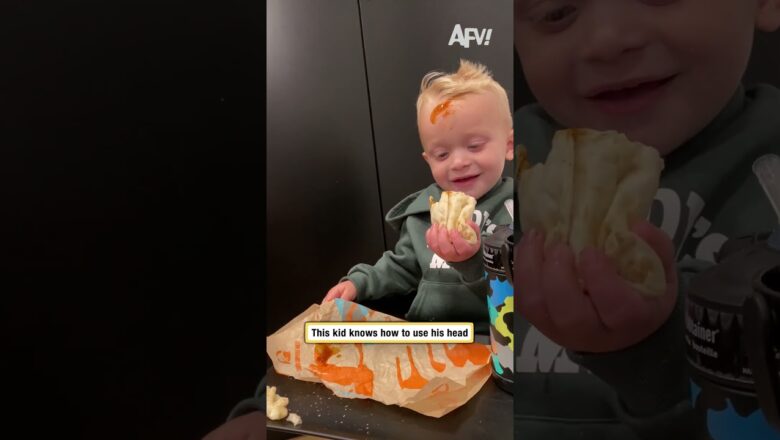 This kid knows how to use his head