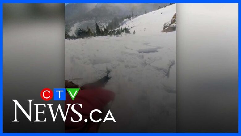 Warning: Watch the terrifying moment a skier is briefly buried in avalanche