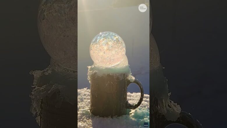 Watch soap bubbles crystallize in chilly weather. See how fast.