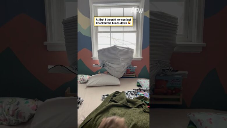 At first I thought my son just knocked the blinds down 🤦‍♀️
