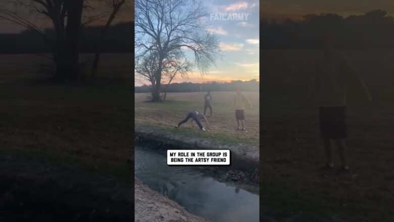 Boy Falls Into Creek While Attempting To Jump Across