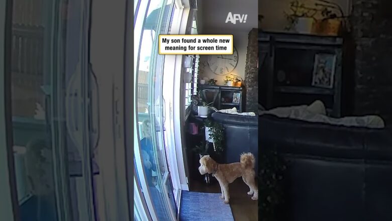 My son found a whole new meaning for screen time