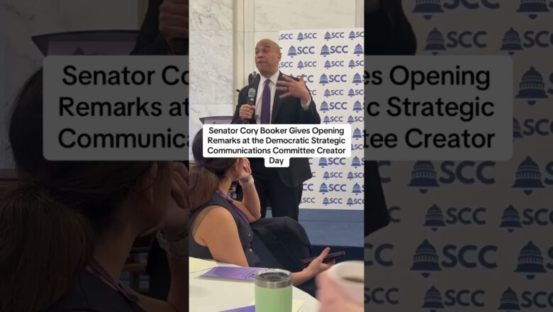 Sen. Cory Booker Gives Opening Remarks at the Democratic SCC Creator Day