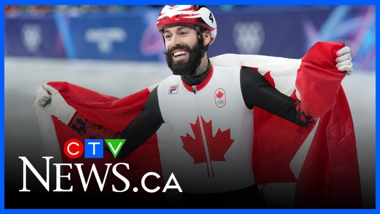 Steven Dubois wins gold in men’s 500-metre short-track speed skating final