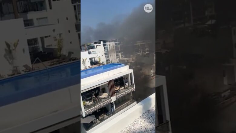 Tourist records unrest in Mexico after cartel leader killing