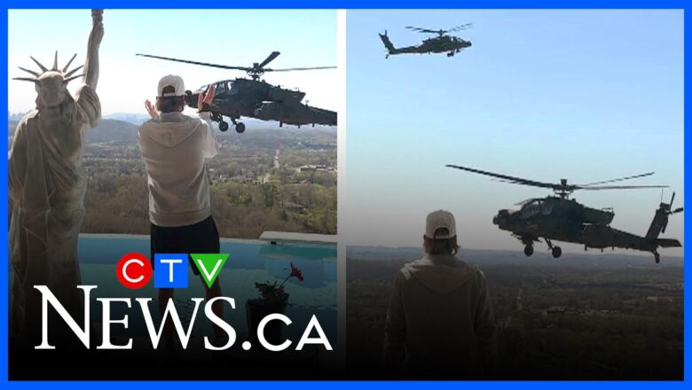 Army helicopters hovering outside Kid Rock’s home as he salutes them prompts investigation