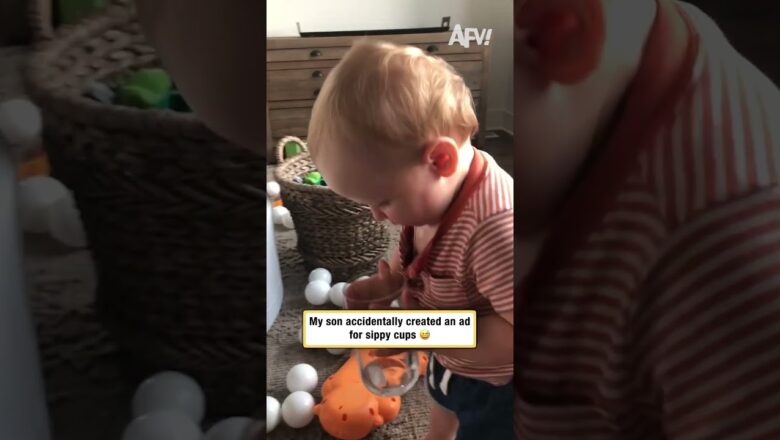 My son accidentally created an ad for sippy cups 😅