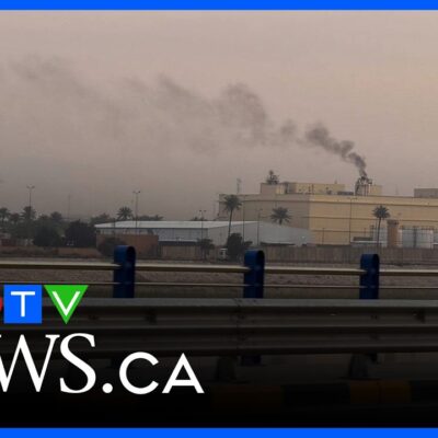 Smoke seen rising from U.S. Embassy in Baghdad after missile strike