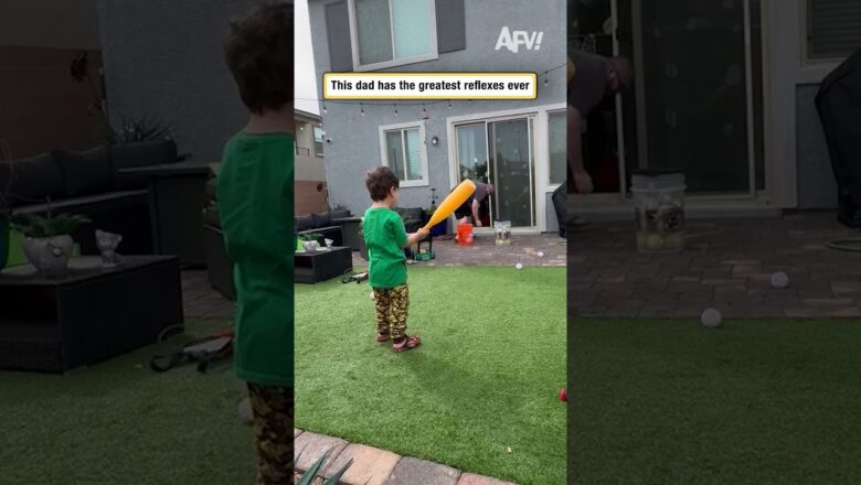 This dad has the greatest reflexes ever