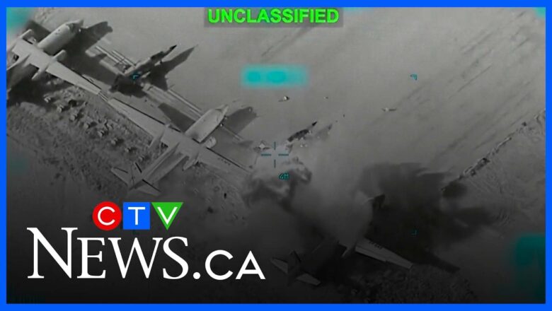 U.S. military releases video of strikes on hangers and planes in Iran