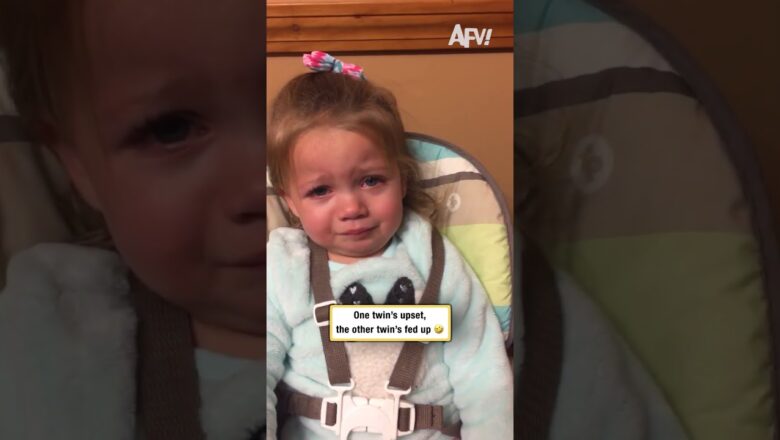 One twin’s upset, the other twin’s fed up 🤣