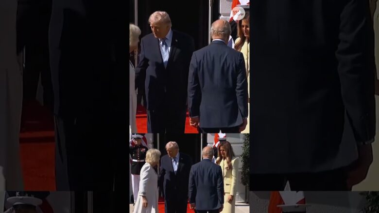 See moment the Trumps greet King Charles, Queen Camilla