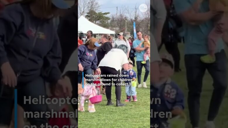‘Thousands’ of marshmallows rain down from helicopter at Easter event