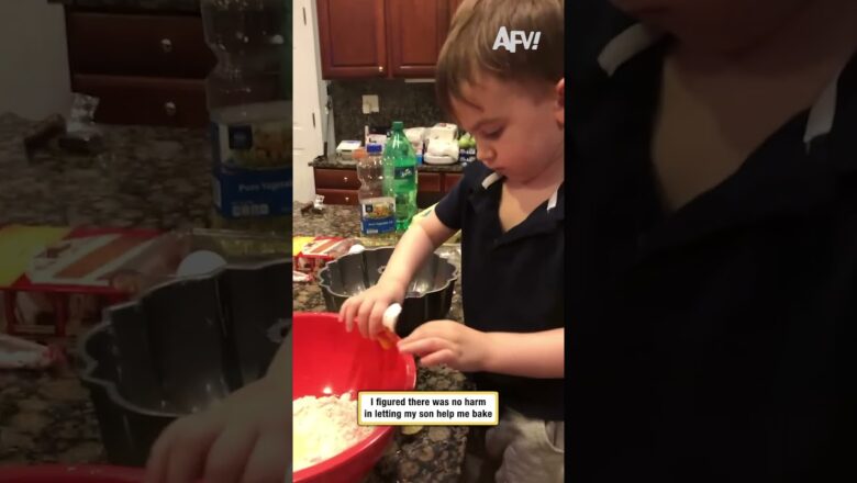 I figured there was no harm in letting my son help me bake