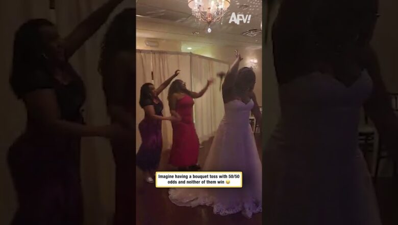 Imagine having a bouquet toss with 50/50 odds and neither of them win 😂