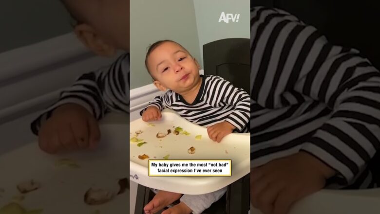 My baby gives me the most “not bad” facial expression I’ve ever seen