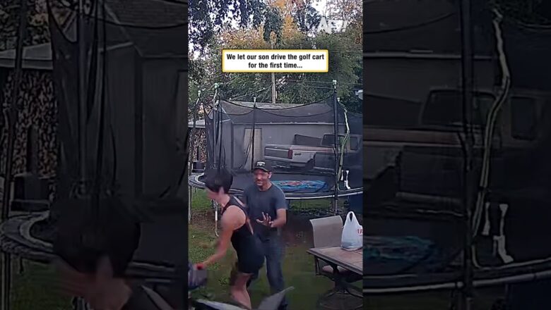 We let our son drive the golf cart for the first time…
