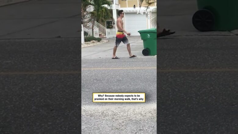 Why? Because nobody expects to be pranked on their morning walk, that’s why