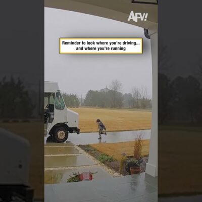 Reminder to look where you’re driving… and where you’re running