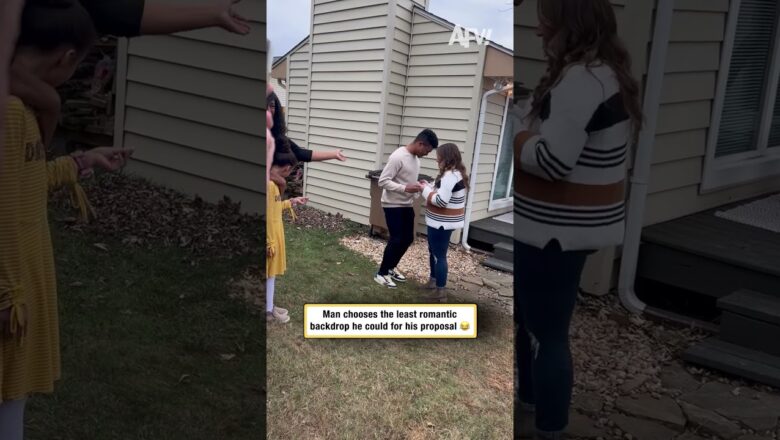 Man chooses the least romantic backdrop he could for his proposal 😂