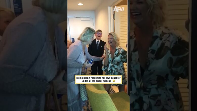 Mom doesn’t recognize her own daughter under all the bridal makeup 😂