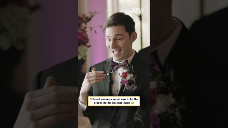 Officiant sneaks a secret vow in for the groom that he just can’t keep 🤣