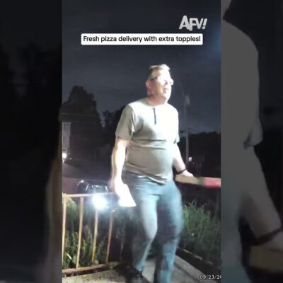 Pizza delivery GONE WRONG 🍕 #afv #fail #funny