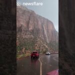 Rain River Flows Off Mountain Range