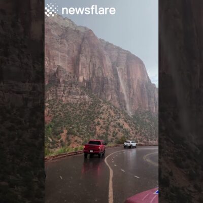 Rain River Flows Off Mountain Range