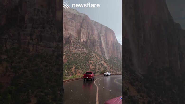 Rain River Flows Off Mountain Range