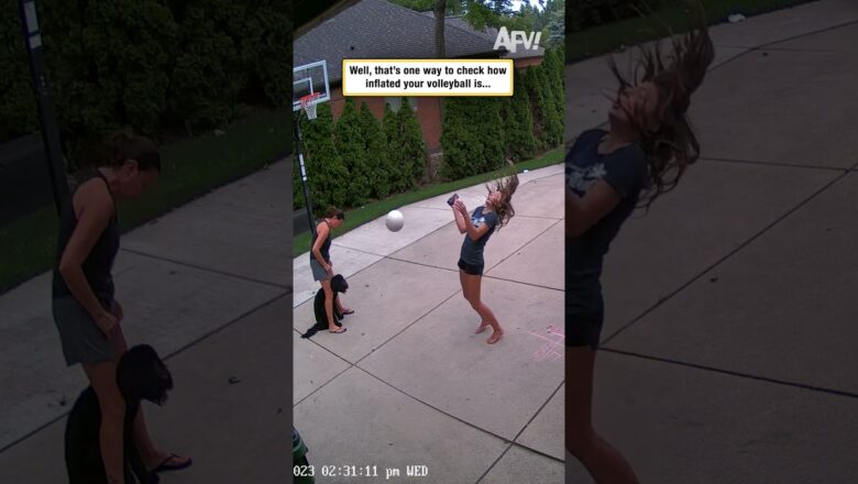 Well, that’s one way to check how inflated your volleyball is…