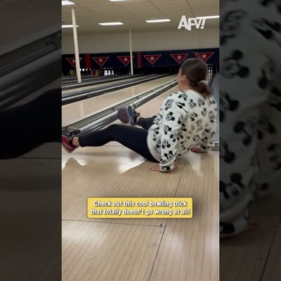 Check out this cool bowling trick that totally doesn’t go wrong at all!