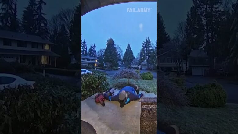 Delivery fails caught on camera #amazon #deliveryfail #fail #ringcamerafootage #securitycamerafails