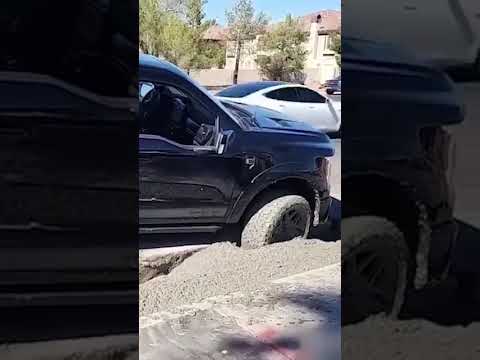 Dude did you not see the cones? #car #fail #truckfail  #concrete #constructionfail
