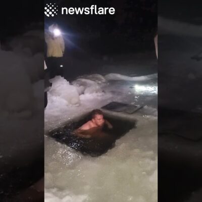 Finland Family Take Advantage Of Cold Plunge