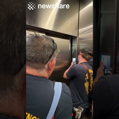 Firefighters Get Stuck In an Elevator