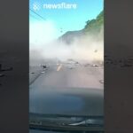 Giant Boulders Smash Into Cars