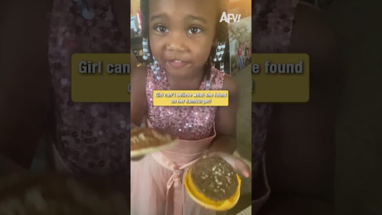 Girl can’t believe what she found on her hamburger!