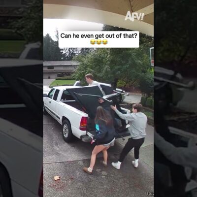 He’s trapped and we can’t stop laughing #fail #funny #shorts