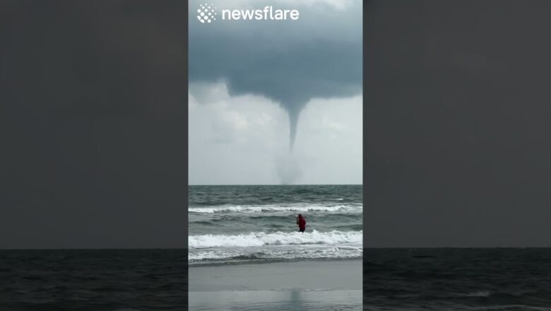 Insane Tornado Looms Over The Ocean
