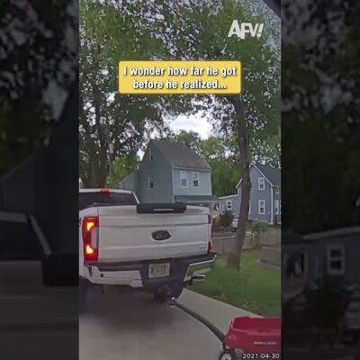 Nobody Noticed the Truck Rolling Away With the Wagon #afv #oops