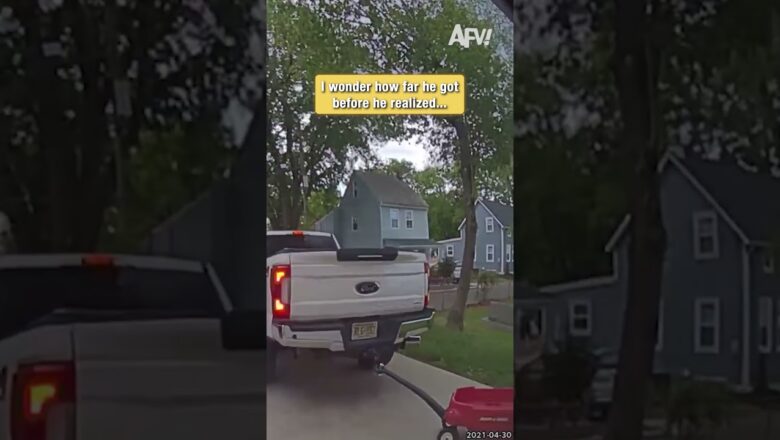 Nobody Noticed the Truck Rolling Away With the Wagon #afv #oops