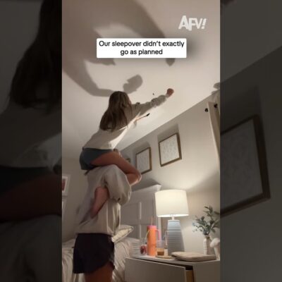 Sleepover stunt turned disaster in real time #afv #fail #hilarious