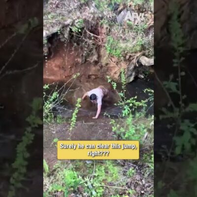 That’s Why You Don’t Jump Over Creeks 😅 #fail #shorts #afv