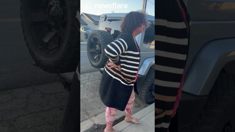 Woman Attempts To Steal Neighbours Tire