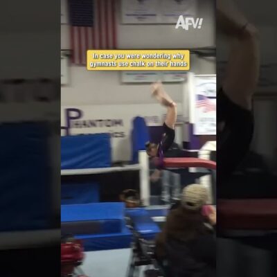 In case you were wondering why gymnasts use chalk on their hands